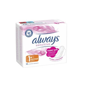 Always Sensitive Normal Дамски превръзки х10 броя