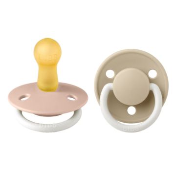 BIBS De Lux  Glow Залъгалка каучук 6+ месеца x2 броя, Blush/Vanilla