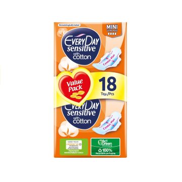 Everyday Sensitive Mini Ultra Plus Дамски превръзки х18 броя