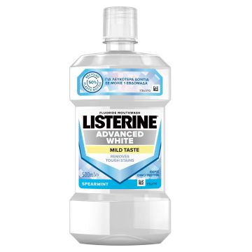Listerine Advanced White Mild Taste Вода за уста x500 мл