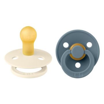 BIBS Colour Залъгалка каучук 6+ месеца x2 броя, Ivory/Petrol