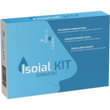 Изоиал Кит изотоничен физиологичен разтвор при запушен нос 5ml, комплект с небулизатор х15 флакона Naturpharma