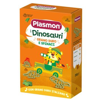 Plasmon Бебешка паста със спанак Динозаври 12+ месеца x250 грама