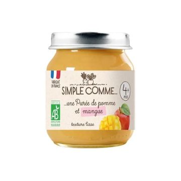 Simple Comme Био плодово пюре ябълка и манго за деца над 4  месеца x125 грама