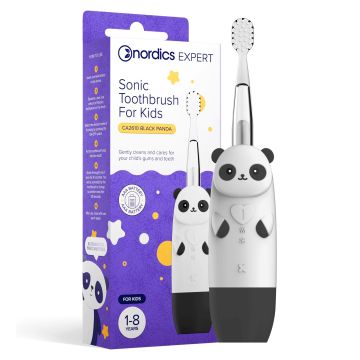 Nordics Kids CA2610 Детска звукова четка за зъби Панда, черна