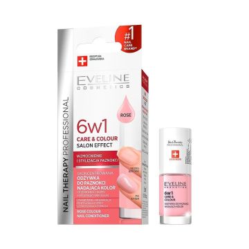 Eveline Nails Care & Color 6in1 Концентриран балсам за нокти x5 мл, цвят Rose
