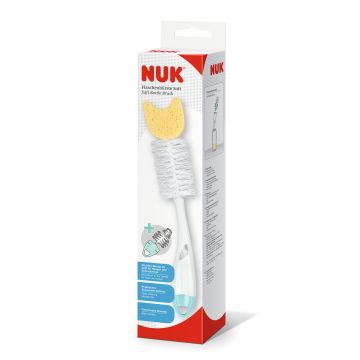 Nuk Четка за шише и биберон с гъбка, Mint