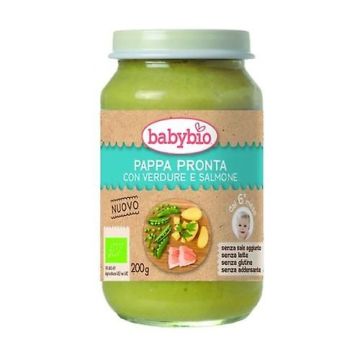 Babybio Био зеленчуково пюре с картофи и сьомга за деца над 6 месеца x200 грама