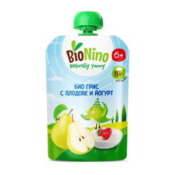 Bionino Био грис с плодове и йогурт 6м+ х90 г
