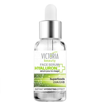 Victoria Beauty Hyaluron + Хидратиращ серум за лице с хиалуронова киселина, суперхрани и UVA / UVB филтри x20 мл