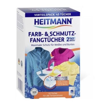 Heitmann 2 fach aktiv Кърпички против оцветяване на пране x45 броя