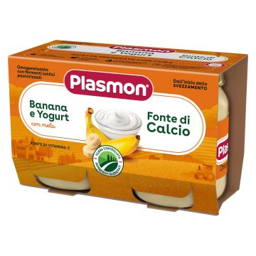Plasmon Пюре йогуртс банан за деца от 6-тия месец 2х120 грама - 1522
