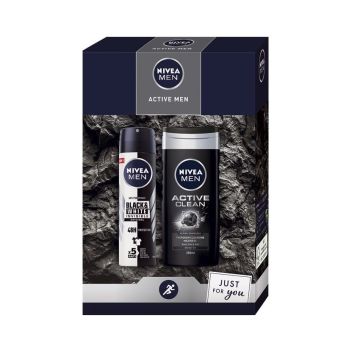 Nivea Men Промо комплект Active Clean Душ-гел и Invisible Original Спрей против изпотяване