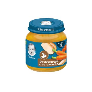 Gerber пюре зеленчуци със заешко за деца от 6-тия  месец x125 грама