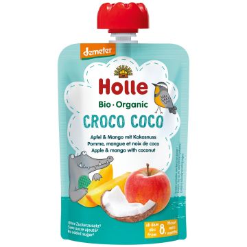 Holle Organic Деметер Пюре ябълка, манго и кокос за деца от 8-ия месец x100 грама