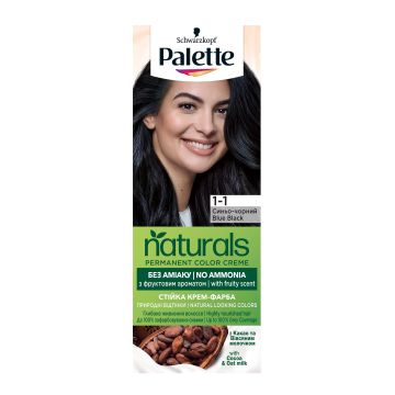 Palette Naturals Безамонячна боя за коса, 1-1 Синьо-черен
