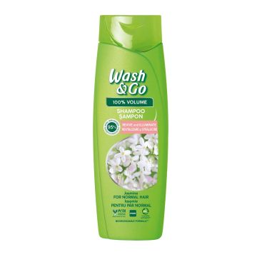 Wash & Go Шампоан с жасмин за обем за нормална коса х360 мл