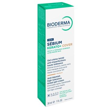 Bioderma Sebium Kerato+ Cover Тониращ крем гел против несъвършенства х30 мл
