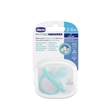 Chicco Soft Lux Силиконова залъгалка за деца от 2 до 6 месеца х1 брой, синя