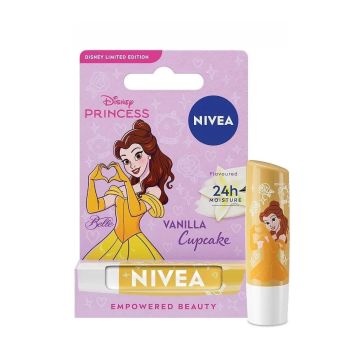 Nivea Disney Princess Belle Балсам за устни с аромат на ванилов мъфин x4.8 грама