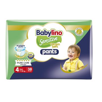 Babylino Sensitive 4 Maxi Пелени-гащи за бебета от 7 до 13 кг x38 броя