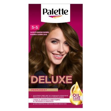 Palette Deluxe Подхранваща трайна крем боя за коса, 5-5 Gold Gloss Caramel
