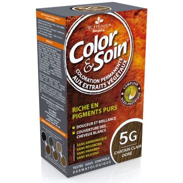 3Chenes Color & Soin Безамонячна боя за коса, цвят 5G Златисто русо кафяво