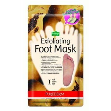 Purederm Ексфолираща маска за крака с папая и лайка х1 брой