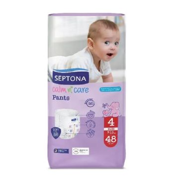 Septona Calm N' Care Maxi 4  Бебешки пелени тип гащички за деца от 7 до 13 киограма х48 броя