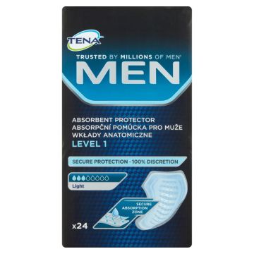 Tena Men Level 1 Light Абсорбиращи протектори за мъже с лека инконтиненция х24 броя