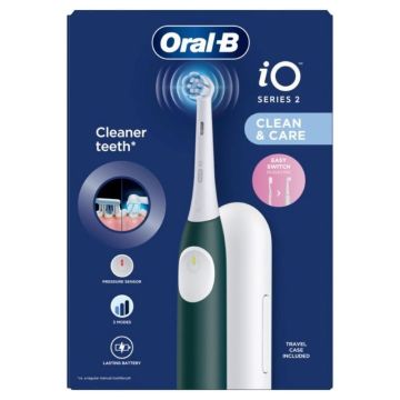 Oral-B iO Series 2 Електрическа четка за зъби, цвят Green + калъф, IOS2.1C9.1K
