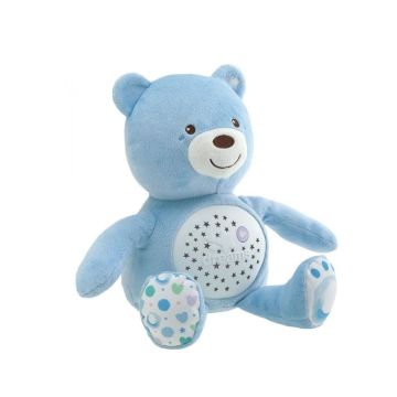 Chicco Baby Bear Плюшено мече с музикална кутия и прожектор, син