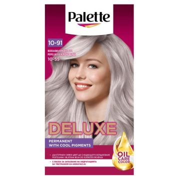 Palette Deluxe Подхранваща трайна крем боя за коса, 10-91 Dusty Cool Blonde