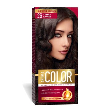 Aroma Color Дълготрайна крем-боя за коса, 26 Тъмно кафяв