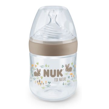 Nuk For Nature Temperature Control Шише за хранене със силиконов биберон  0-6 месеца x150 мл -  размер S, 743074