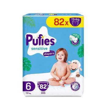 Pufies Sensitive 6 Пелени за деца с тегло над 13 килограма x82 броя