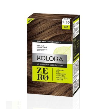 Kolora Zero Безамонячна полутрайна крем-боя за коса 5.35 Земно кафяв