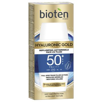 Bioten Hyaluronic Gold Флуид за лице против бръчки SPF50+ х50 мл