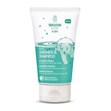 Weleda Kids Душ гел и шампоан за деца с мента х150 мл