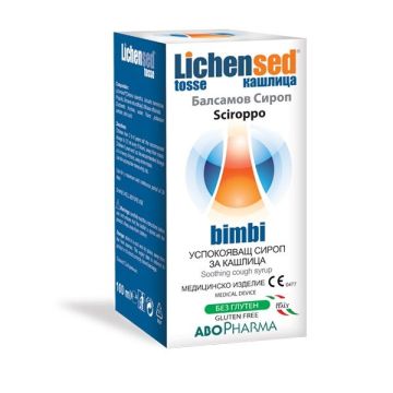 Lichensed Успокояващ балсамов сироп против кашлица за деца х100 мл, Abopharma