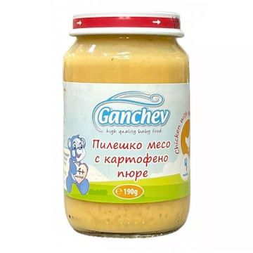 Ganchev Пилешко месо с картофено пюре за деца над 4 месеца x190 грама