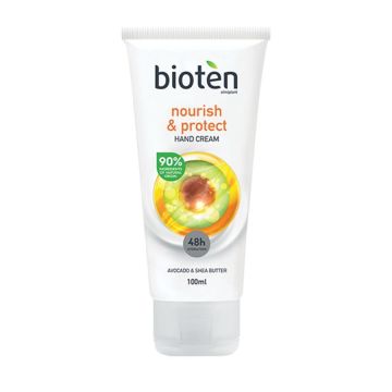 Bioten Nourish & Protect Подхранващ крем за ръце с авокадо и масло от карите за суха кожа х100 мл