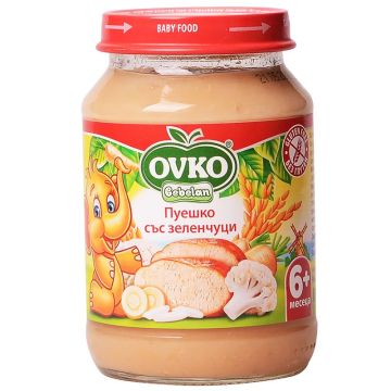 Ovko Пюре пуешко със зеленчуци за деца над 6 месеца х190 грама - 7110