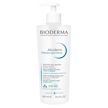 Bioderma Atoderm Интензивен, облекчаващ сърбежа и възстановяващ гел-крем за много суха, раздразнена и атопична кожа x500 мл