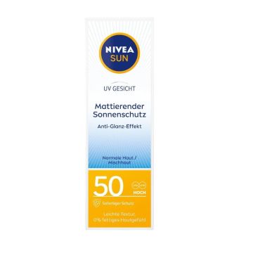 Nivea Sun Shine Control Слънцезащитен крем за лице с контрол върху омазняването SPF50+ х50 мл