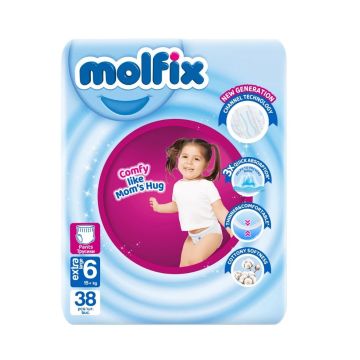 Molfix Pants 6 XL Пелени-гащи за деца над 15 килограма x38 броя