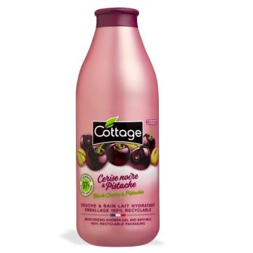Cottage Black Cherry & Pistachio Душ гел и пяна за вана с аромат на череша и шам фъстък x750 мл