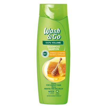 Wash & Go Шампоан с мед за обем за непокорна коса х360 мл