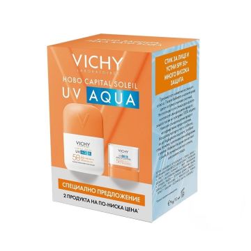 Vichy Capital Soleil UV Aqua Комплект Слъцезащитен флуид и слънцезащитен стик за лице и устни