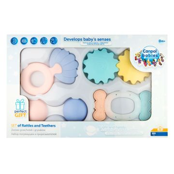 Canpol babies Pastel Комплект дрънкалки и гризалки за деца над 0 месеца x4 броя - 79/401